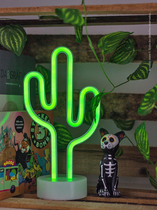 Lámpara de mesa cactus de neón