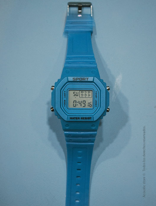 Reloj digital azul